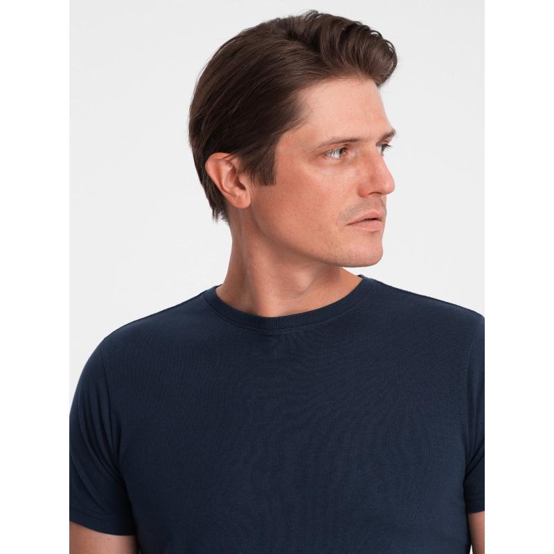 Pánské bavlněné tričko Classic BASIC V2 OM-TSBS-0146 tmavě modré 