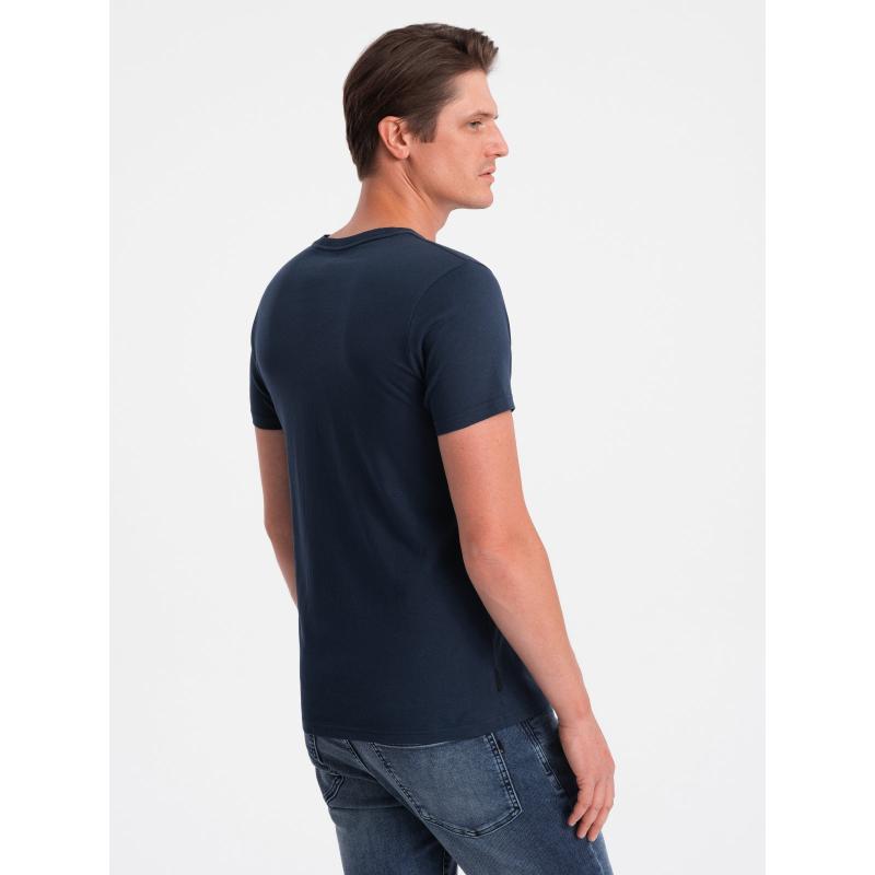 Pánské bavlněné tričko Classic BASIC V2 OM-TSBS-0146 tmavě modré 