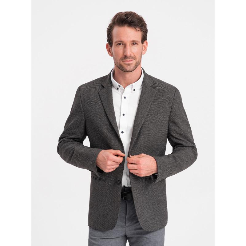 Pánské sako s ozdobnými knoflíky REFA grafitové