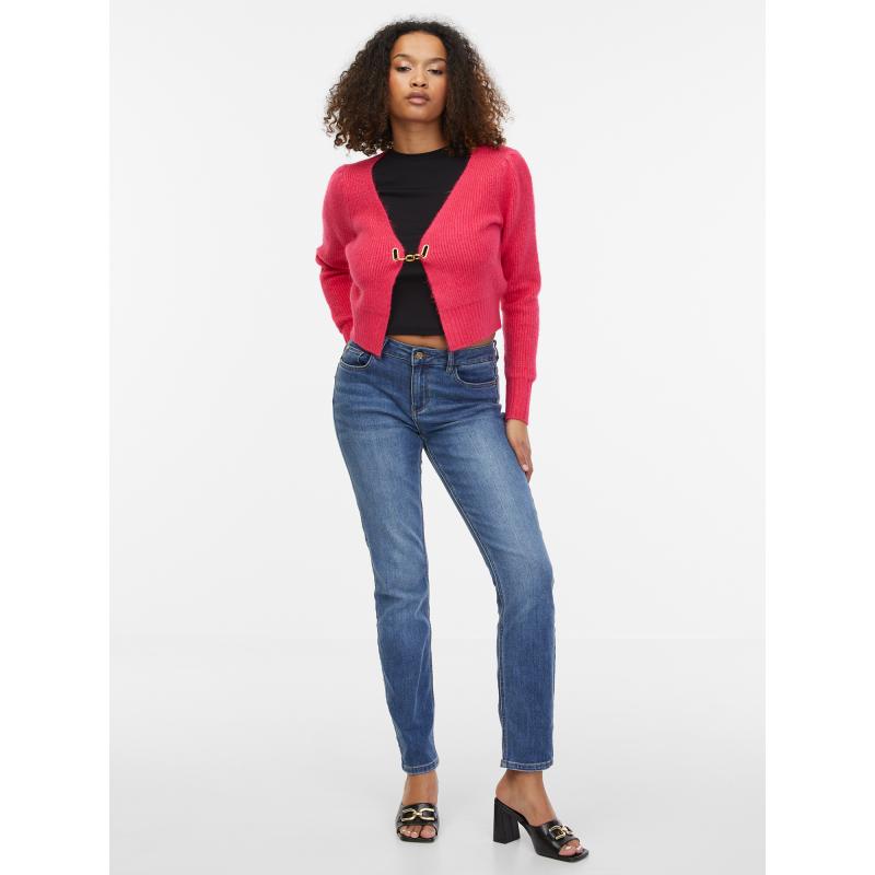 Ružový dámsky sveter so zmesou vlny