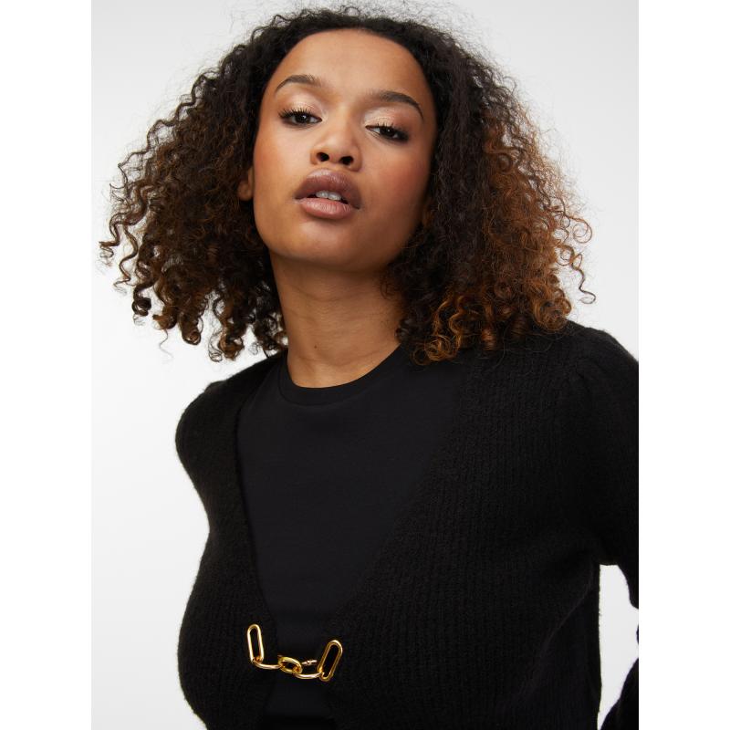 Fekete női kardigán gyapjúból