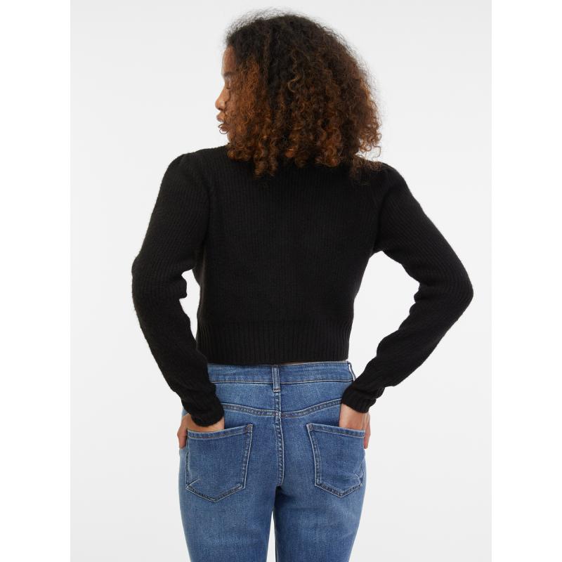 Fekete női kardigán gyapjúból