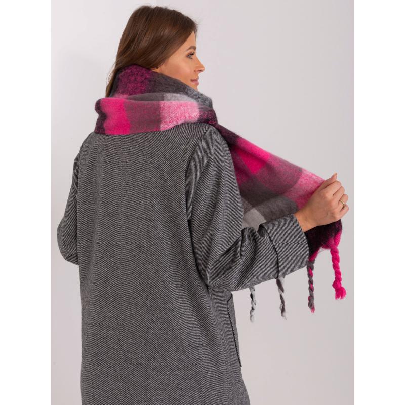 Női sál QIT rózsaszín-fekete