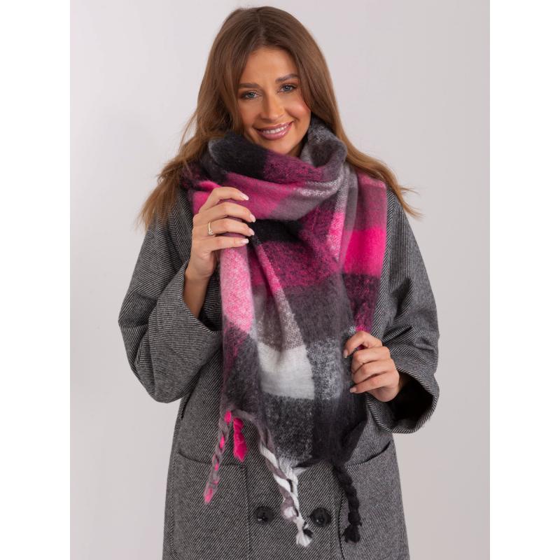 Női sál QIT rózsaszín-fekete