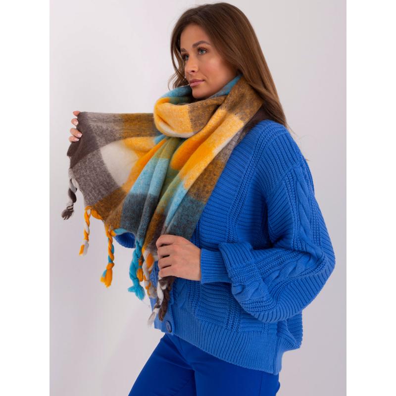 Dámská šála se střapci BIV modro-hnědá