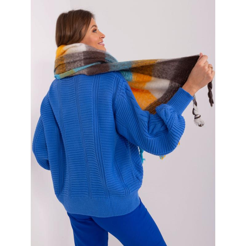 Dámská šála se střapci BIV modro-hnědá