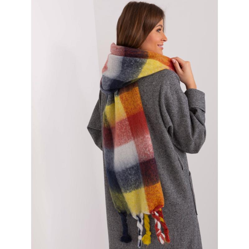 Női rojtos sál ERAS sárga és sötétkék színben