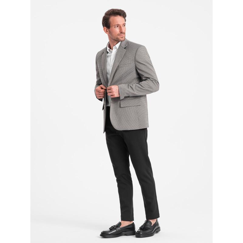 Pánské sako kostkované V2 OM-BLZB-0116 šedé