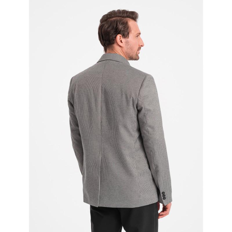 Pánské sako kostkované V2 OM-BLZB-0116 šedé