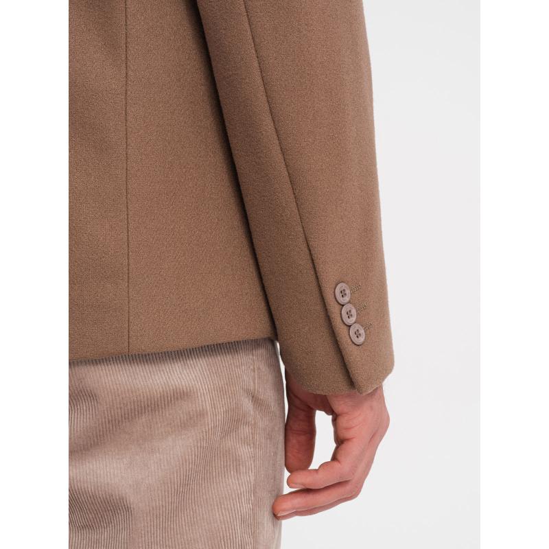 Férfi szabadidős zakó díszgombokkal V2 OM-BLZB-0118 világosbarna