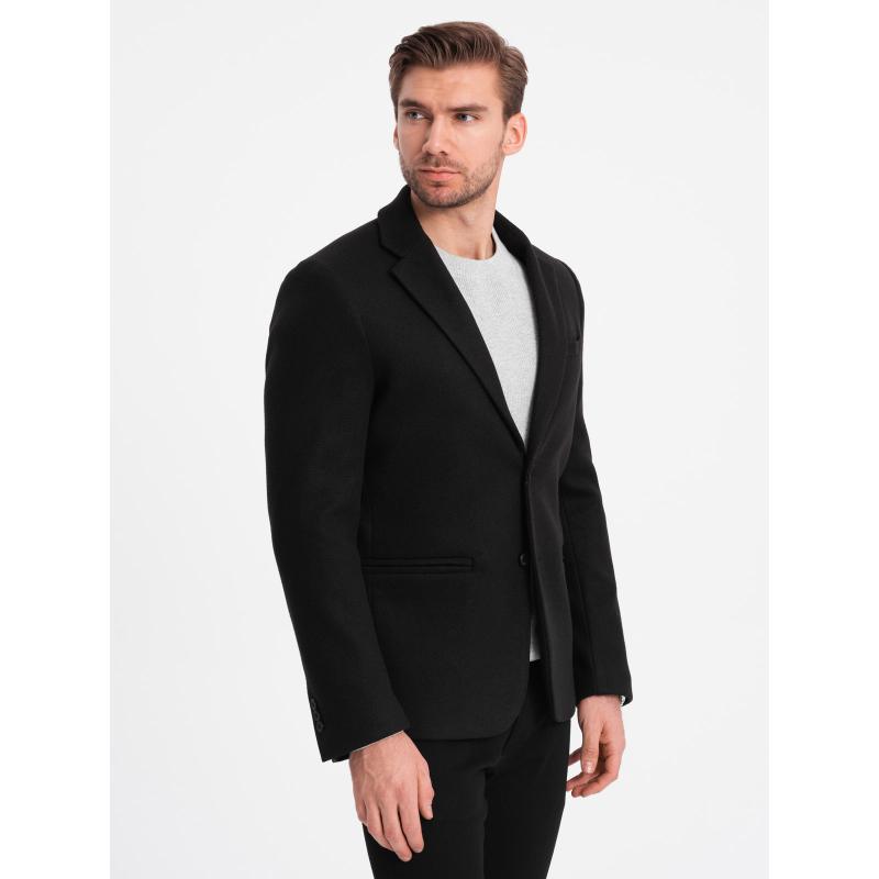 Pánské sako na volný čas s ozdobnými knoflíky V3 OM-BLZB-0118 černé 