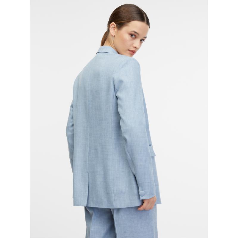 Világoskék női csíkos kabát