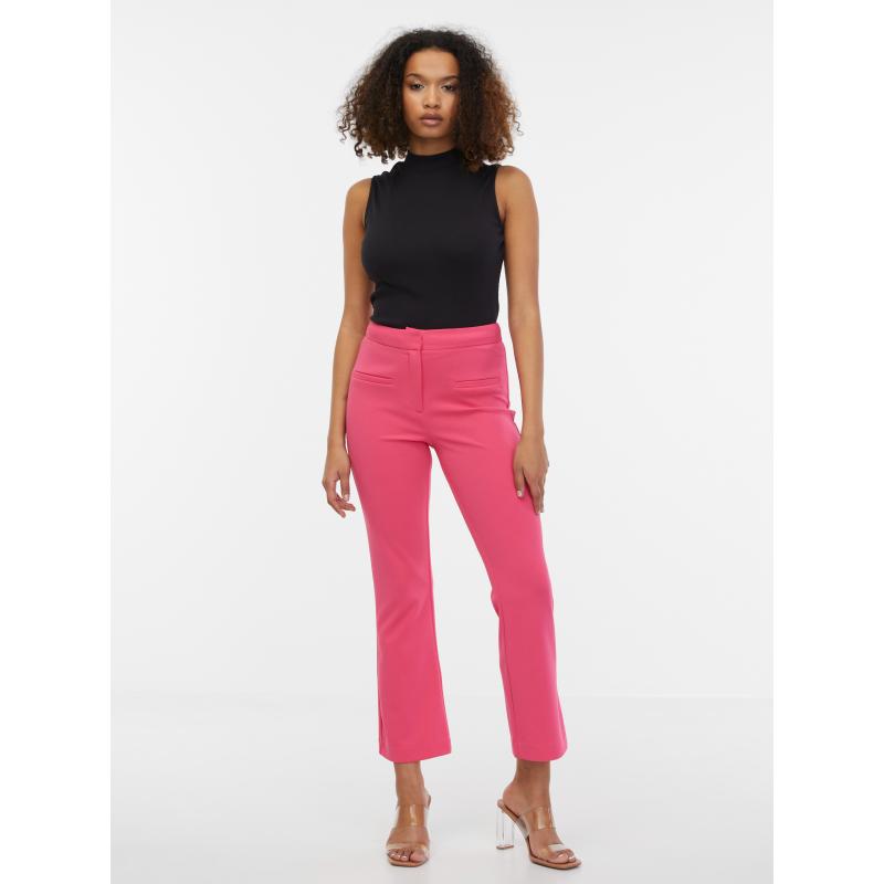 Ružové dámske orezané nohavice