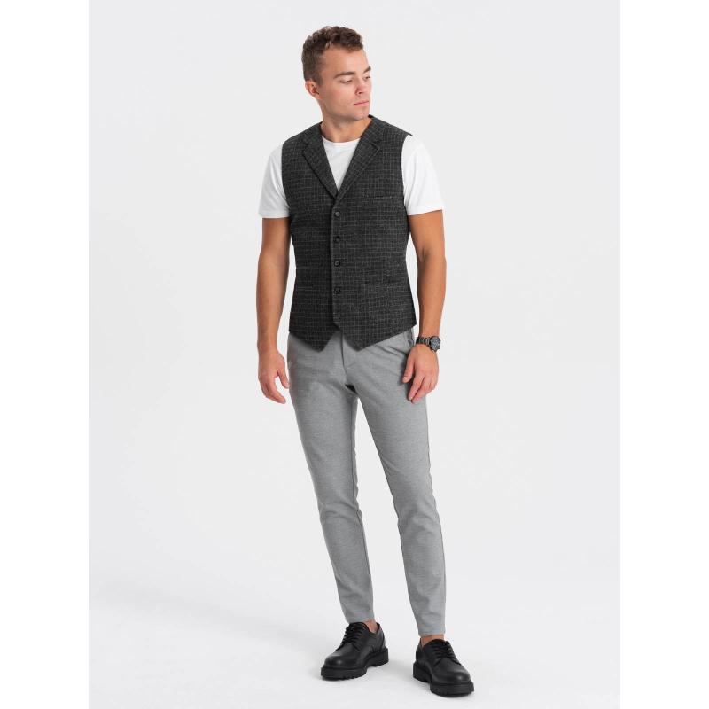 Pánska vesta zo zmesi vlny V1 OM-BLZV-0110 grafitová