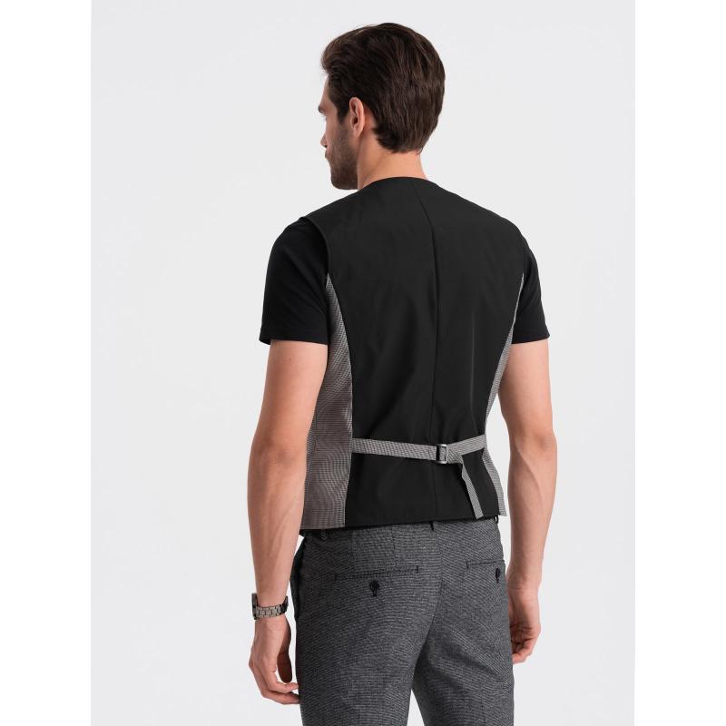 Pánská společenská vesta V2 OM-BLZV-0111 šedá 