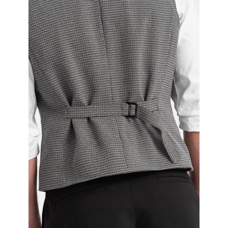 Férfi jacquard mellény hajtókával V1 OM-BLZV-0122 OM-BLZV-0122 grafit