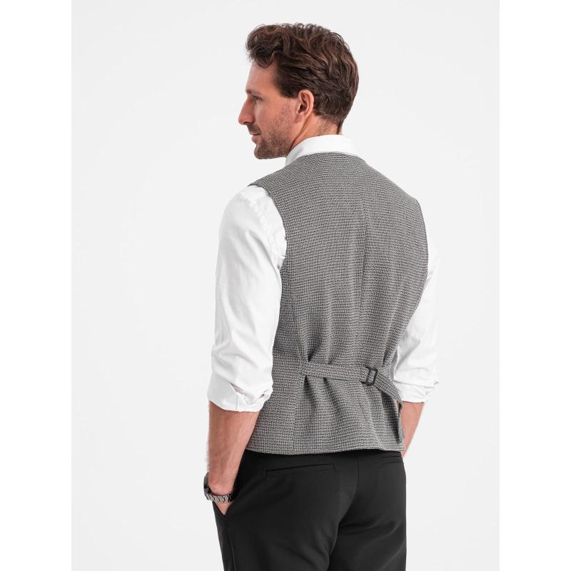 Férfi jacquard mellény hajtókával V1 OM-BLZV-0122 OM-BLZV-0122 grafit