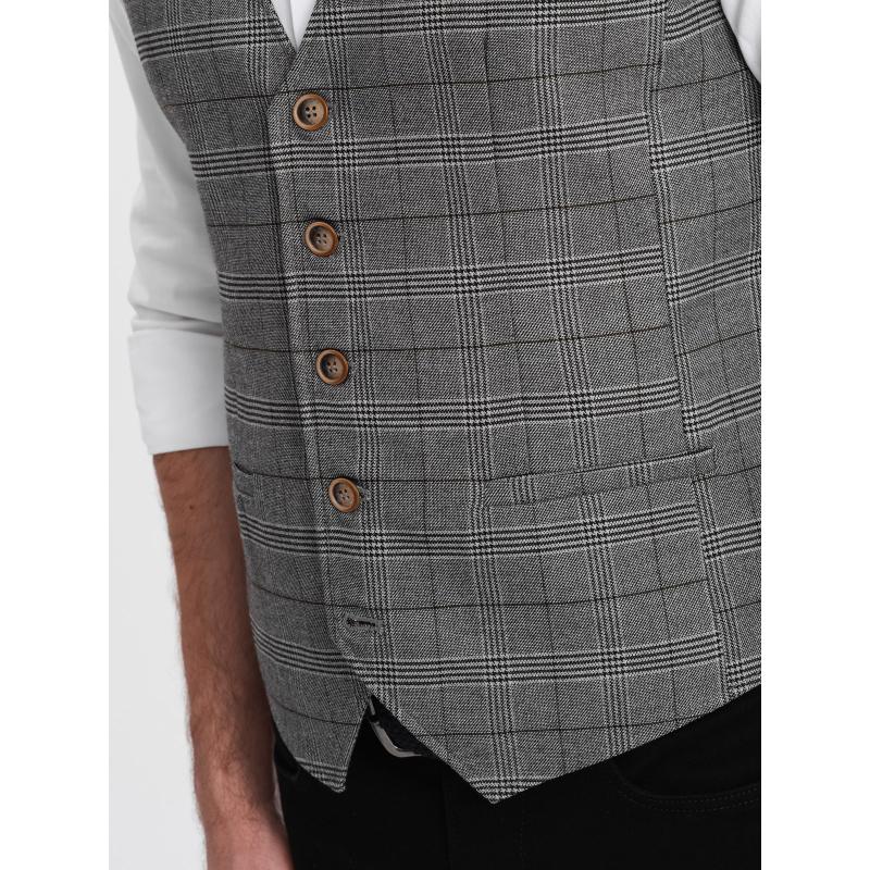 Férfi hajtókás mellény V2 OM-BLZV-0123 grafit