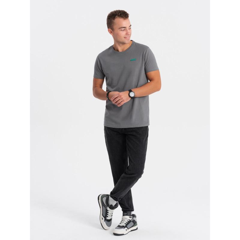 Pánske bavlnené tričko V1 OM-TSCT-0151 sivé