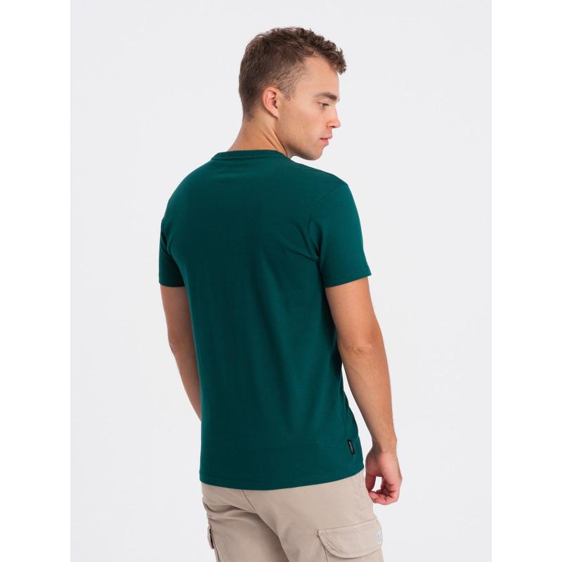 Férfi pamut póló zsebbel V5 OM-TSPT-0154 tengerészkék OM-TSPT-0154