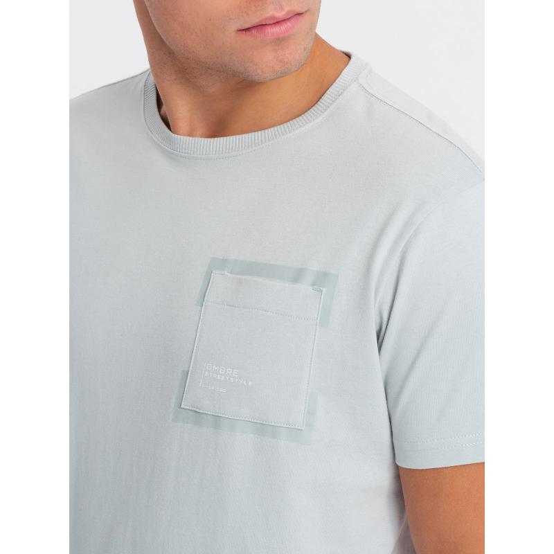 Férfi pamut póló zsebbel V10 OM-TSPT-0154 világosszürke