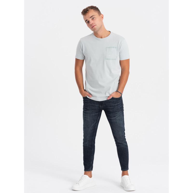 Férfi pamut póló zsebbel V10 OM-TSPT-0154 világosszürke
