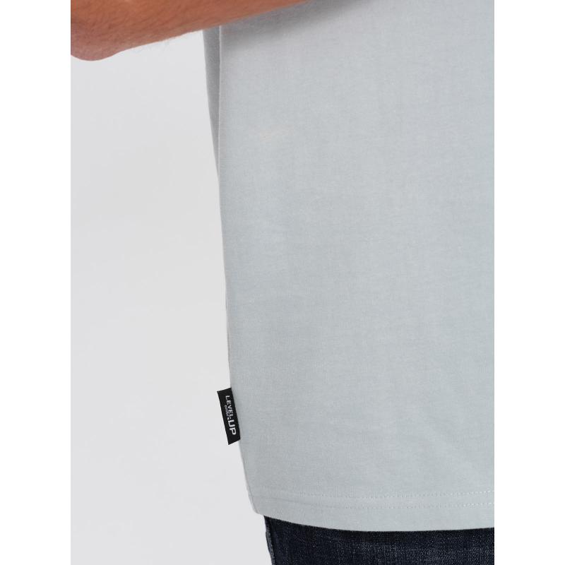 Férfi pamut póló zsebbel V10 OM-TSPT-0154 világosszürke