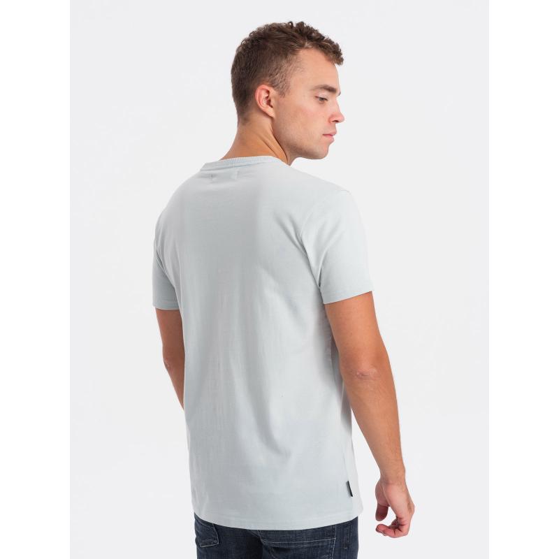 Férfi pamut póló zsebbel V10 OM-TSPT-0154 világosszürke