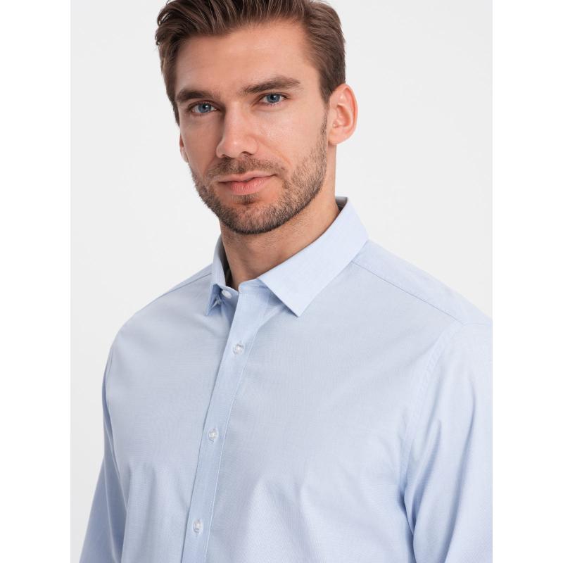 Pánska bavlnená klasická košeľa REGULAR V1 OM-SHOS-0154 modrá