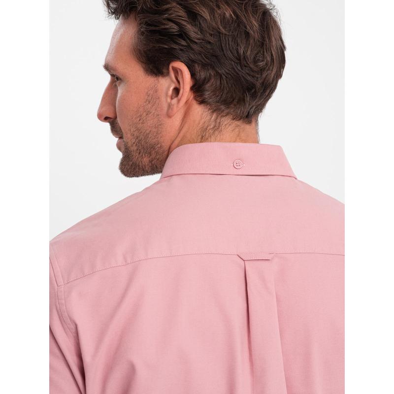 Pánská bavlněná košile REGILAR FIT s kapsou V3 OM-SHOS-0153 růžová 