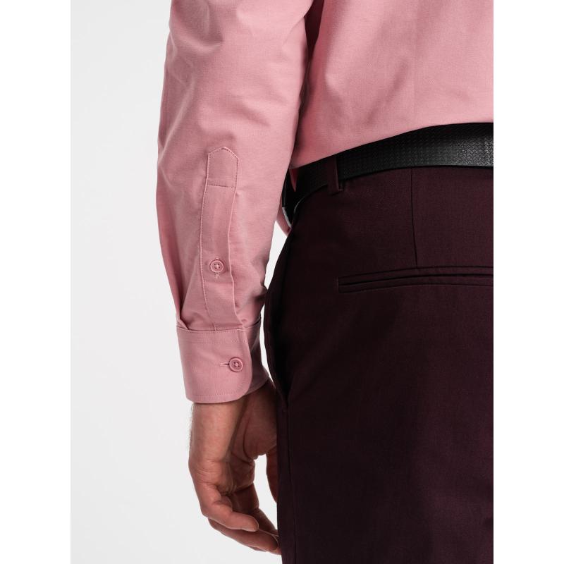 Pánská bavlněná košile REGILAR FIT s kapsou V3 OM-SHOS-0153 růžová 