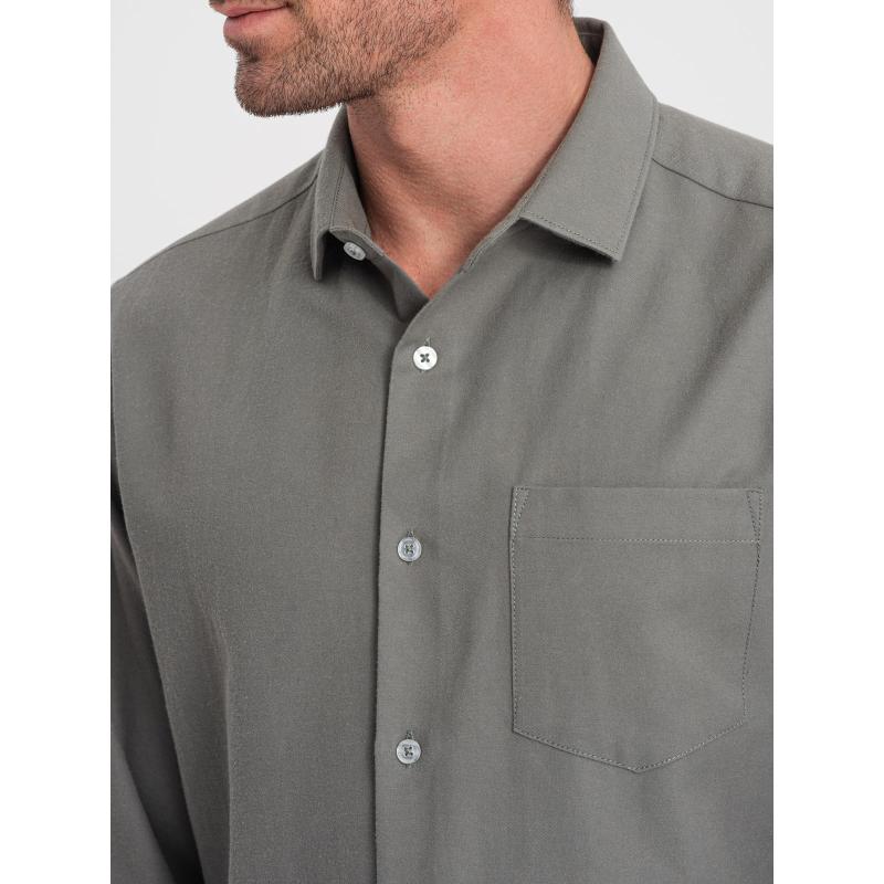Pánská košile REGULAR FIT s kapsou V4 OM-SHCS-0148 khaki 