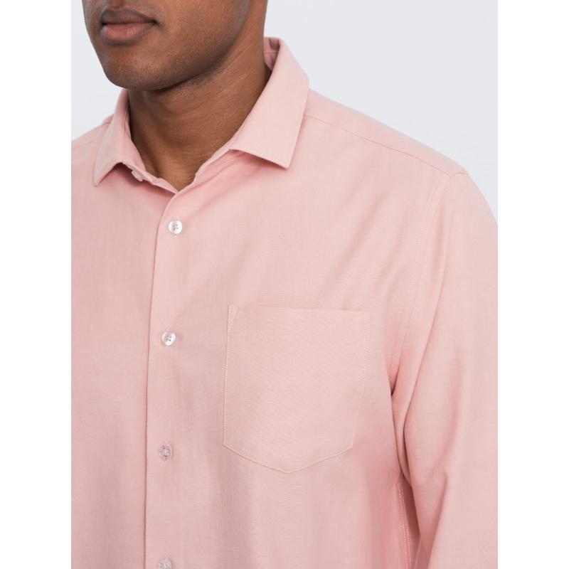 Pánská košile REGULAR FIT s kapsou V5 OM-SHCS-0148 růžová 