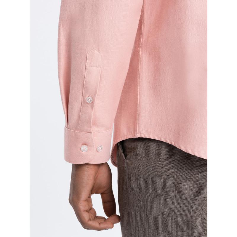 Pánská košile REGULAR FIT s kapsou V5 OM-SHCS-0148 růžová 