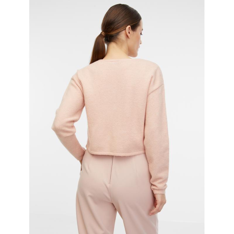 Marhuľový dámsky sveter so zmesou vlny