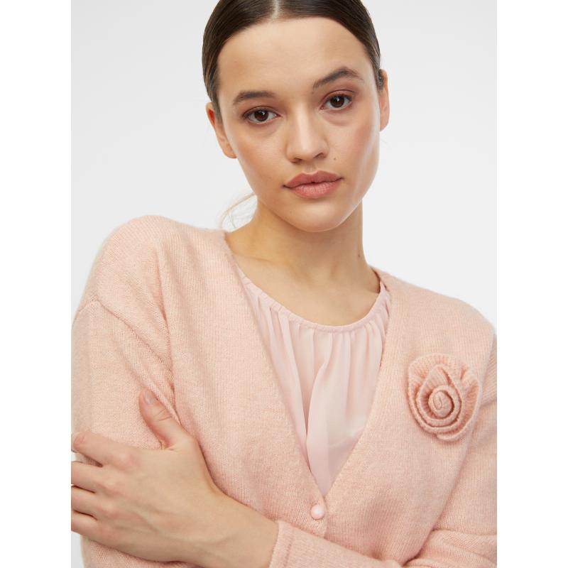 Marhuľový dámsky sveter so zmesou vlny