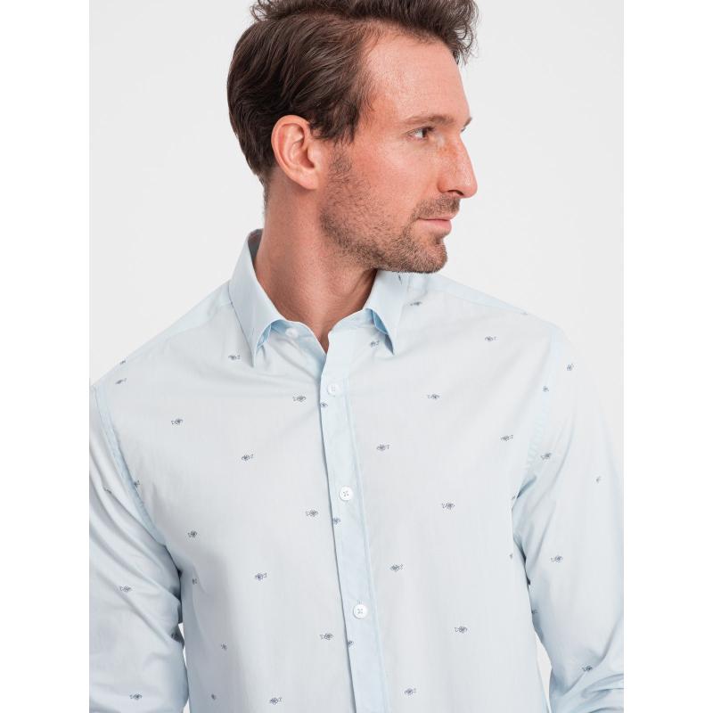 Pánská bavlněná košile SLIM FIT modrá 