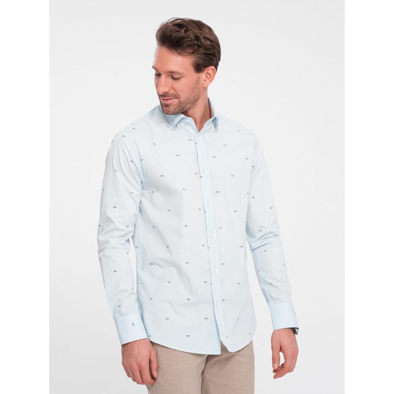 Pánská bavlněná košile SLIM FIT modrá 