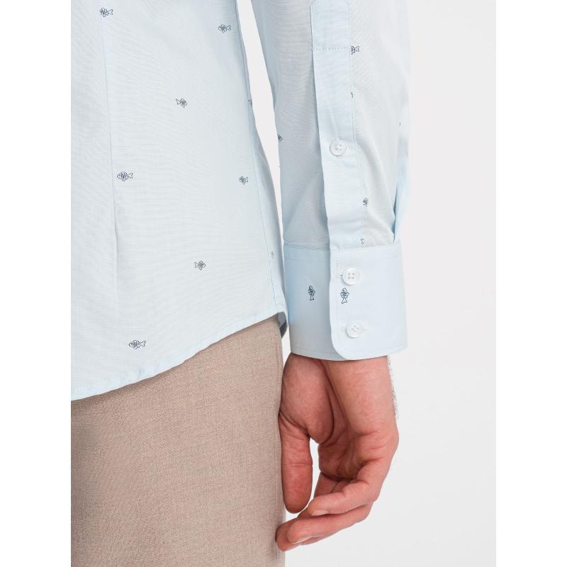 Pánská bavlněná košile SLIM FIT modrá 