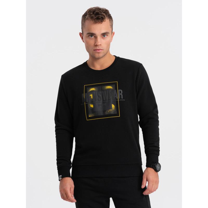 Pánska mikina bez potlače V1 OM-SSPS-0157 čierna