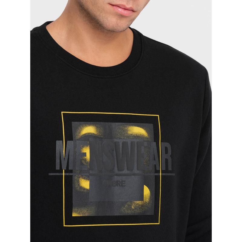 Pánska mikina bez potlače V1 OM-SSPS-0157 čierna