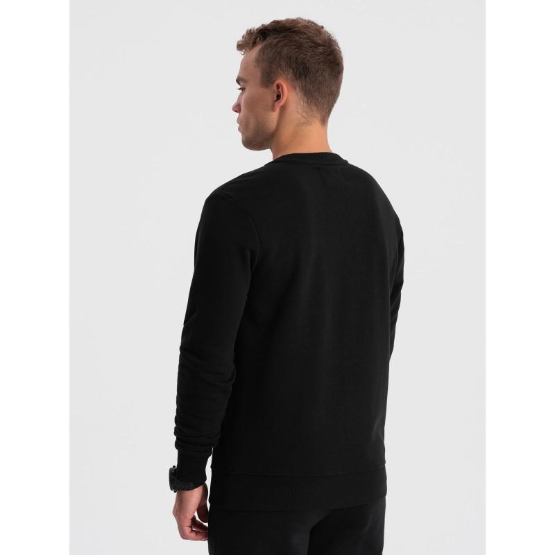 Pánska mikina bez potlače V1 OM-SSPS-0157 čierna