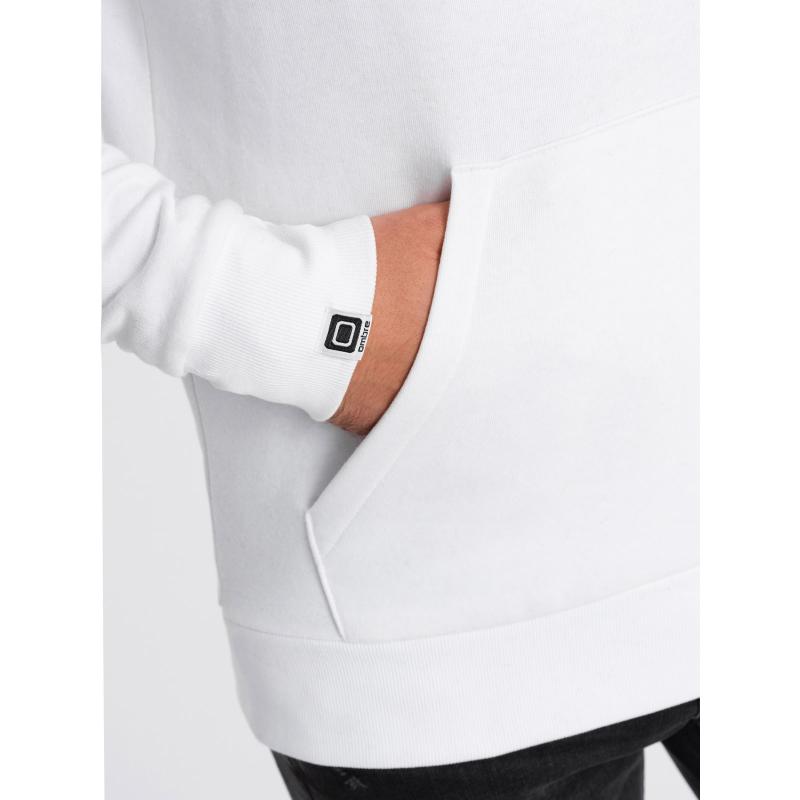 Férfi kenguru nyomtatott pulóver V1 OM-SSPS-0150 fehér