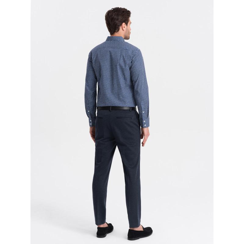 Pánská košile SLIM FIT s jemným vzorem tmavě modrá 