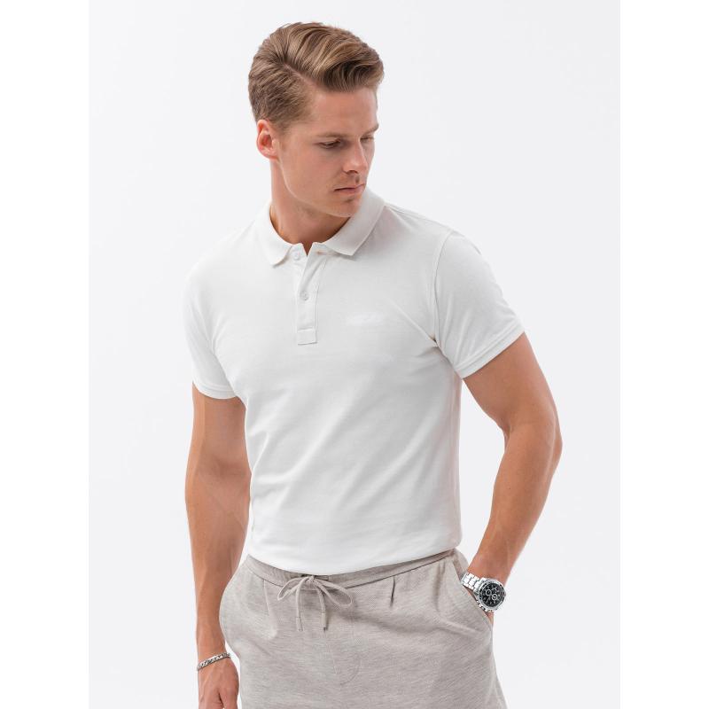 Férfi pólóing Pique V7 S1746 ekrü színű