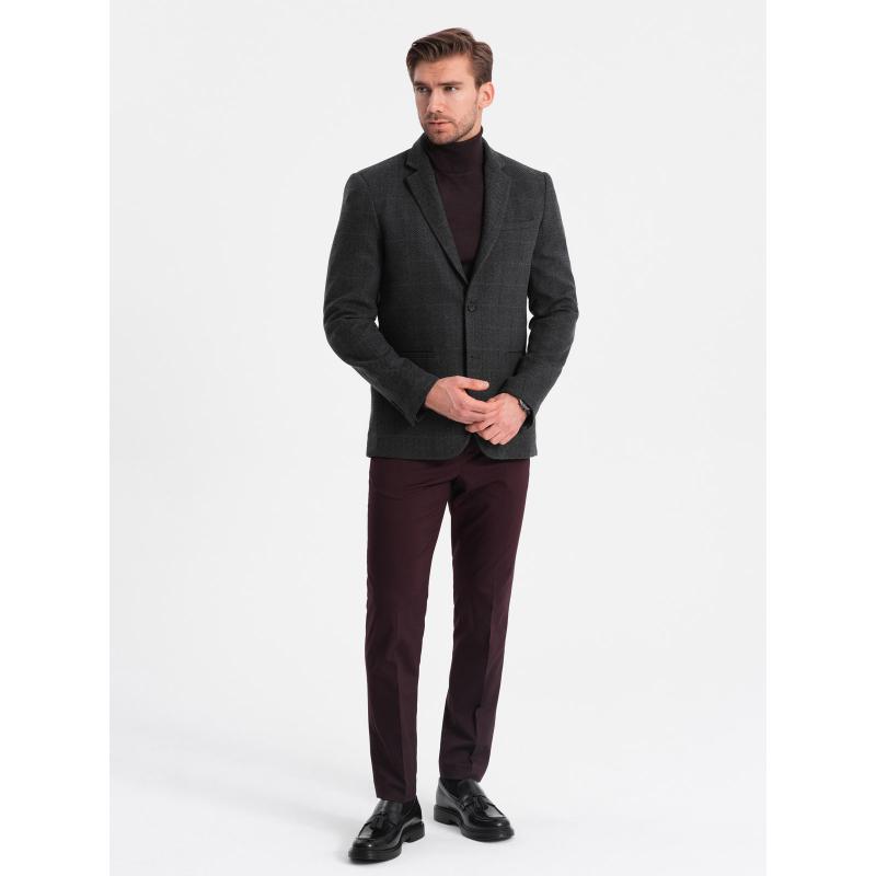 Pánské žakárové sako V2 OM-BLZB-0119 černé 