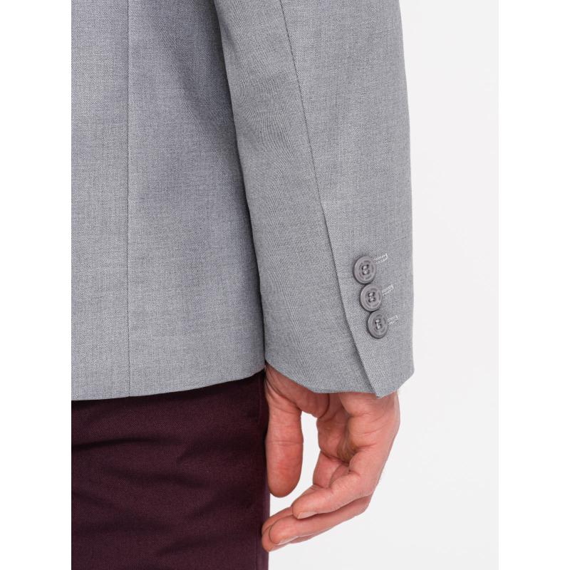 Férfi kabát zsebbel V1 OM-BLZB-0115 szürke