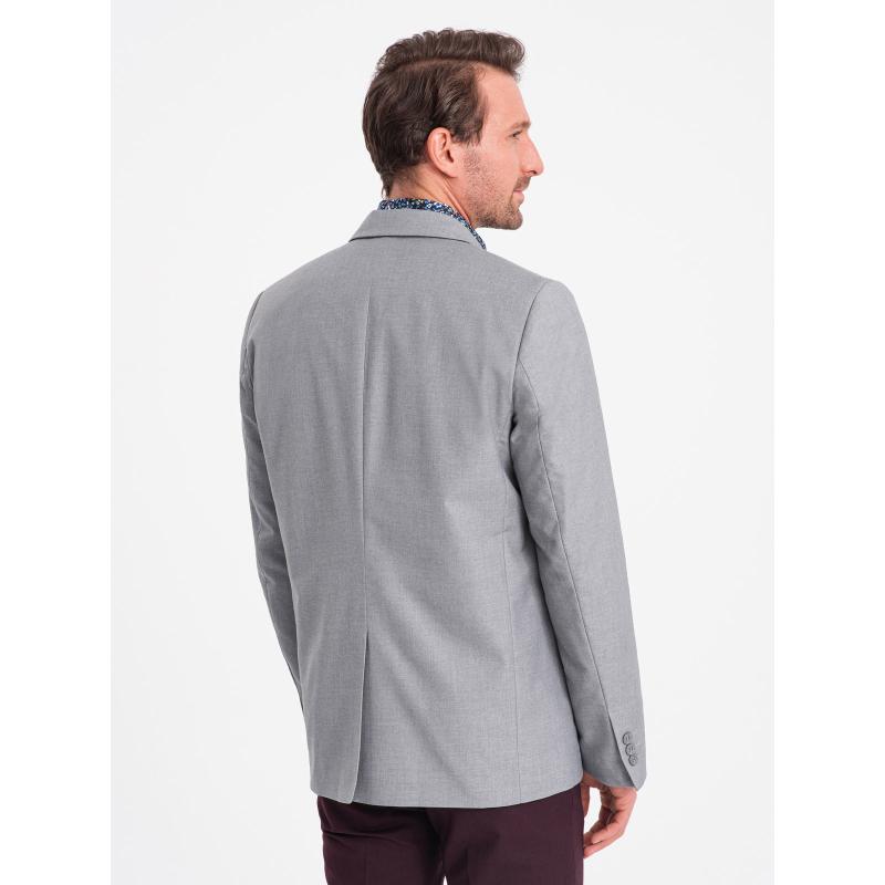 Férfi kabát zsebbel V1 OM-BLZB-0115 szürke