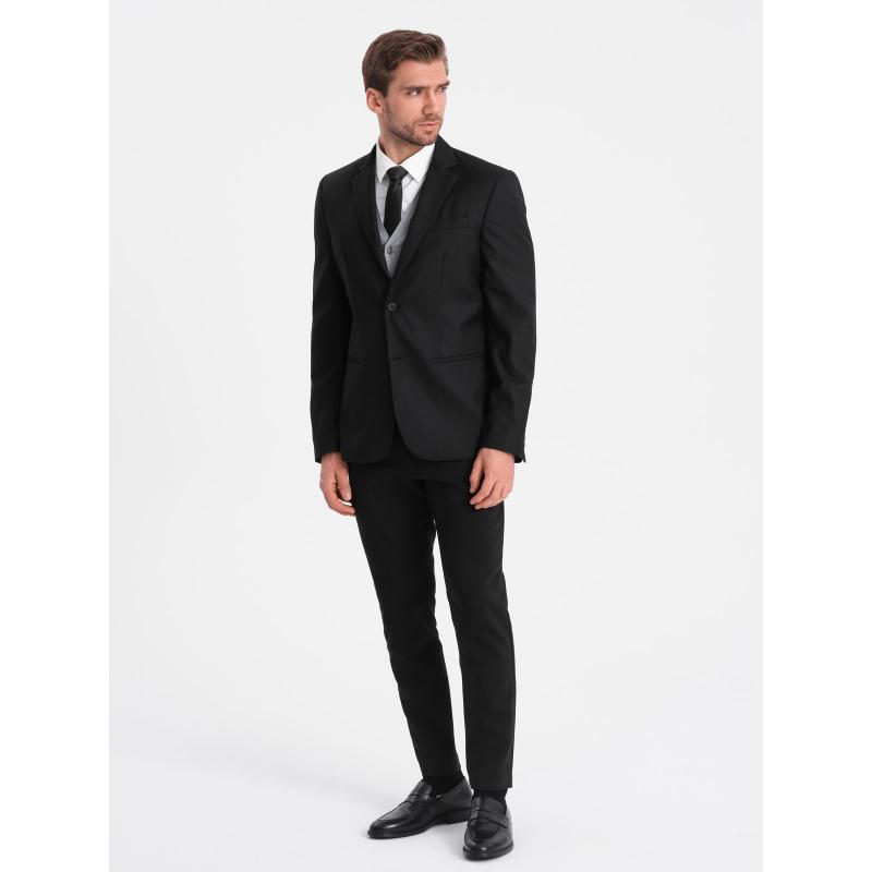 Férfi blézer zsebbel V4 OM-BLZB-0115 fekete OM-BLZB-0115 fekete