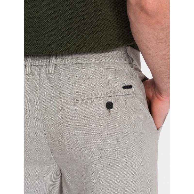 Pánské chino kalhoty s elastickým pasem V1 OM-PACP-0157 světle šedé 